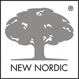 Uus Nordic-logo, millel on hõbedane puusümbol.