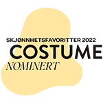Märk, millel on kujutatud „Costume Skjønnhetsfavoritter 2022“ nominatsioon stiliseeritud graafilise taustaga.