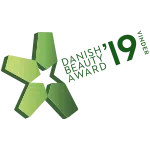 Logo, millel on kujutatud 2019. aasta Taani iluauhinna võitja koos rohelise tähekujulise graafikaga.
