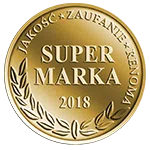 Kuldne auhinnamärk, millel on kujutatud Super Marka 2018 kvaliteedisertifikaat.