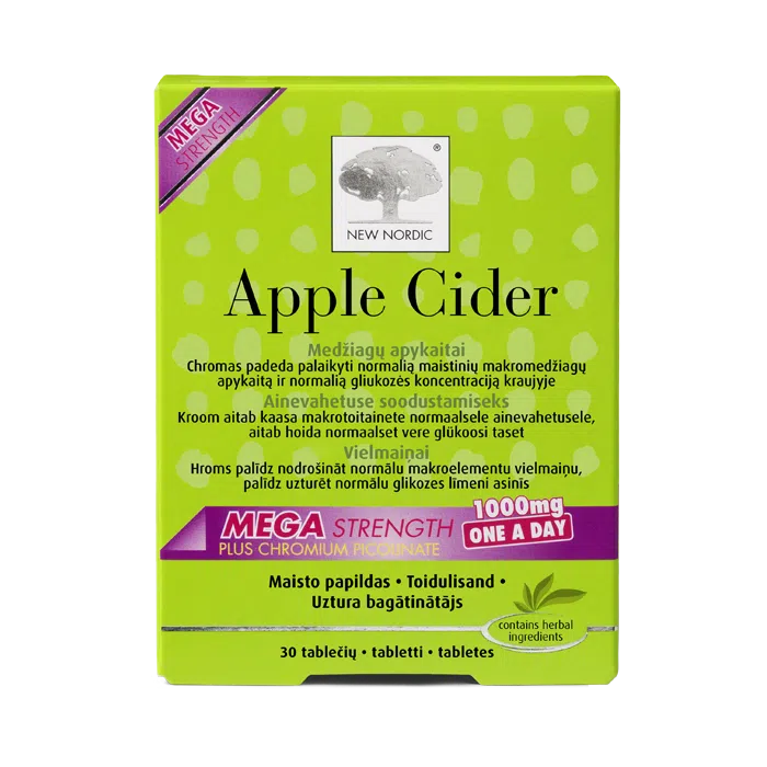 i_packshot_applecider_mega_BALTIC New Nordic Apple Cider™ Mega Strength – 30 tabletes.