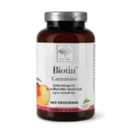 New Nordic Biotin™ GUMMIES virsikumaitselised kummi-kommid aitavad säilitada naha ja juuste normaalset seisundit ning normaalset ainevahetust.