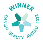 Award winner badge from Danish beauty award 2022.