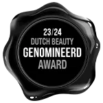 Black seal showing Dutch Beauty Award 2023–2024 nomination.
