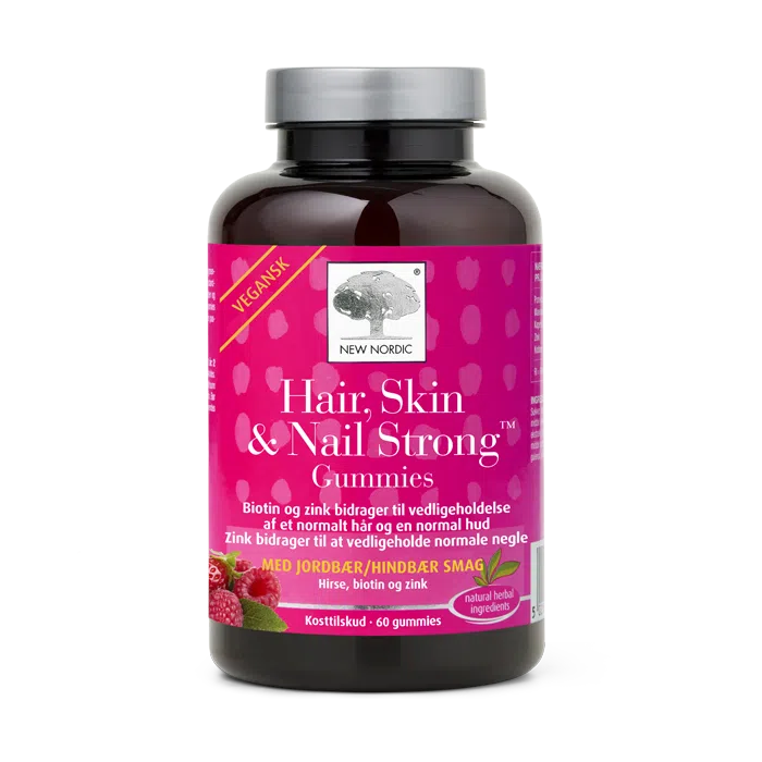 di_webpackshot_hairskinnailstrongGUMMIES_60_dk_front New Nordic Hair, Skin & Nail Strong Gummies – kummikommid juuste, naha ja küünte toetamiseks.