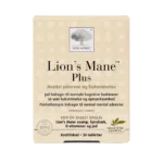 New Nordic Lion’s Mane Plus – lõvilakk-korallnarmiku tabletid vaimse jõudluse ja mälu toetamiseks.