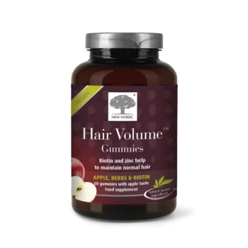New Nordic Hair Volume™ geelkommid, mis sisaldavad biotiini ja tsinki ning aitavad hoida juukseid, nahka ja küüsi normaalses seisundis – mugavas geelkommi kujul.