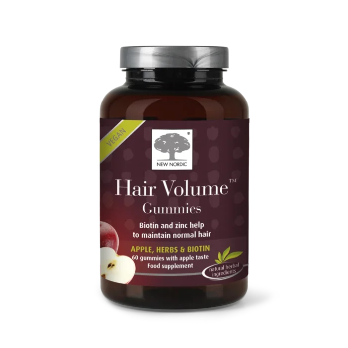 New Nordic Hair Volume™ geelkommid, mis sisaldavad biotiini ja tsinki ning aitavad hoida juukseid, nahka ja küüsi normaalses seisundis – mugavas geelkommi kujul.