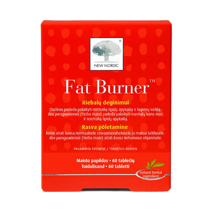 i_packshot_fatburner_60_baltic New Nordic Fat Burner™ tabletid, mis sisaldavad yerba mate’i, rohelise tee ekstrakti ja koliini, aitavad säilitada normaalset rasvaainevahetust ja head enesetunnet.