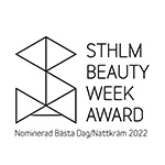 Logo, mis näitab STHLM Beauty Weeki auhinna nominatsiooni parima päeva- ja öökreemi kategoorias 2022. aastal.