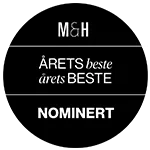 Logo tekstiga „Årets Bedste Nomineret”, mis rõhutab auhinna nominatsiooni.