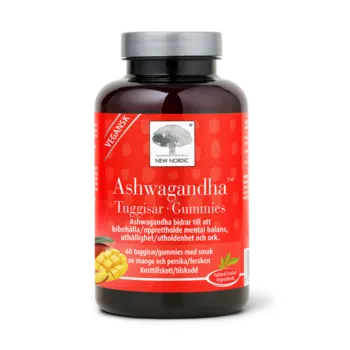 Ashwagandha™ GUMMIES – vegan mangod ja virsikud maitsega kummi-kommid, mis aitavad säilitada vaimset tasakaalu, vastupidavust ja energiat mugavas ja lihtsalt tarvitatavas vormis.