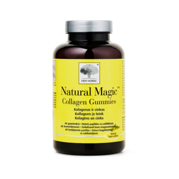 New Nordic Natural Magic™ Collagen Gummies pudel läbipaistval taustal.