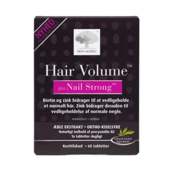 New Nordic Hair Volume plus Nail Strong – tabletid juuste ja küünte toetamiseks.