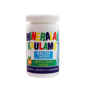 Mineraal Kalams – kaltsiumi ja magneesiumi tabletid D-vitamiiniga, apelsinimaitselised.