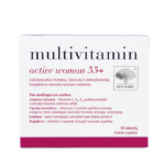 New Nordic multivitamin active woman 55+ pakend läbipaistval taustal.