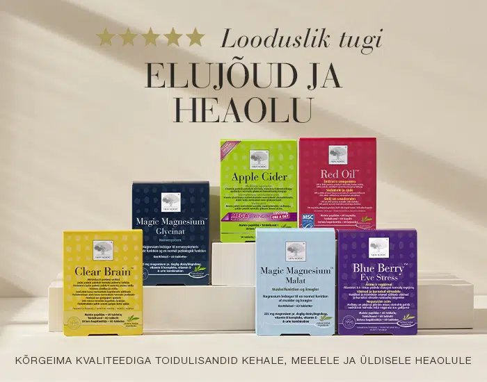 New Nordic toidulisandite valik elujõu ja heaolu toetamiseks, sealhulgas Magic Magnesium™, Apple Cider™ ja Blue Berry™.